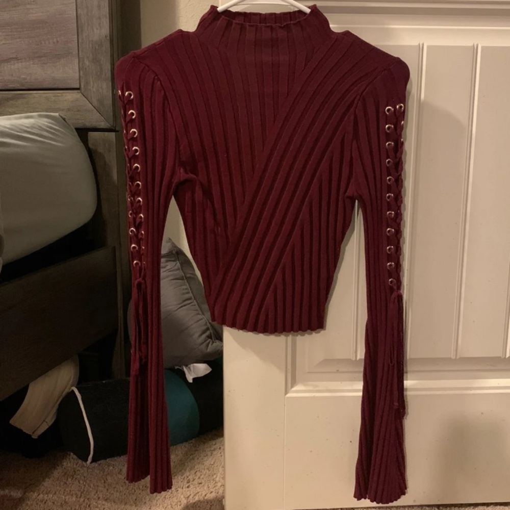 Maroon Crop Top